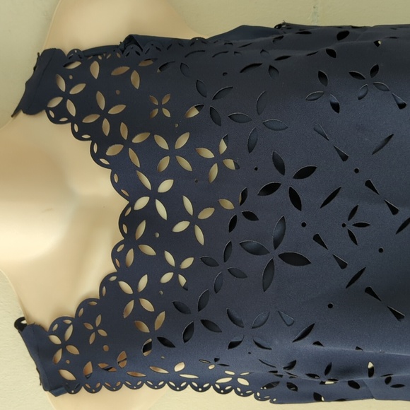 J. Crew Laser Cut Out Floral Sheath Dress 2 - Picture 8 of 16